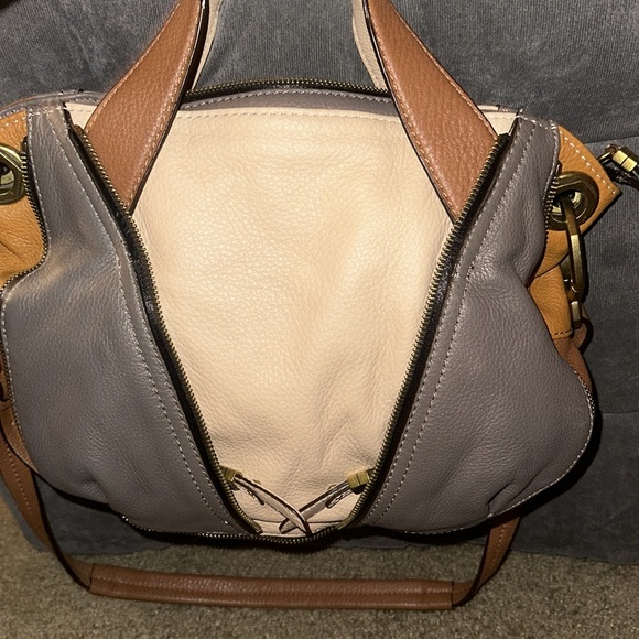 orYANY Lian pebbled leather satchel zipped shoulder bag - Picture 3 of 8